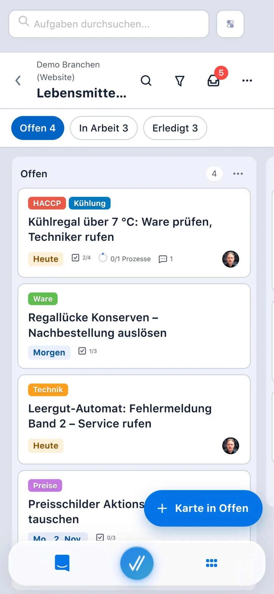 alphaprocess: Board auf dem Handy