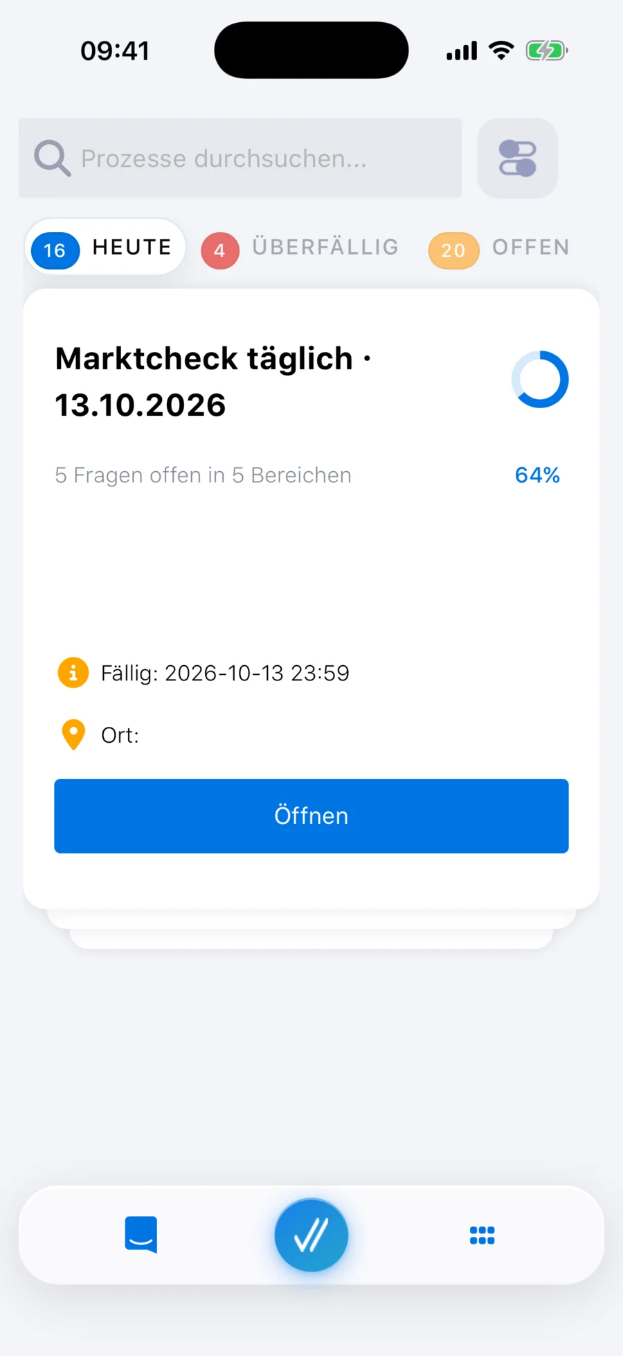 alphaprocess: Checkliste (Smartphone)