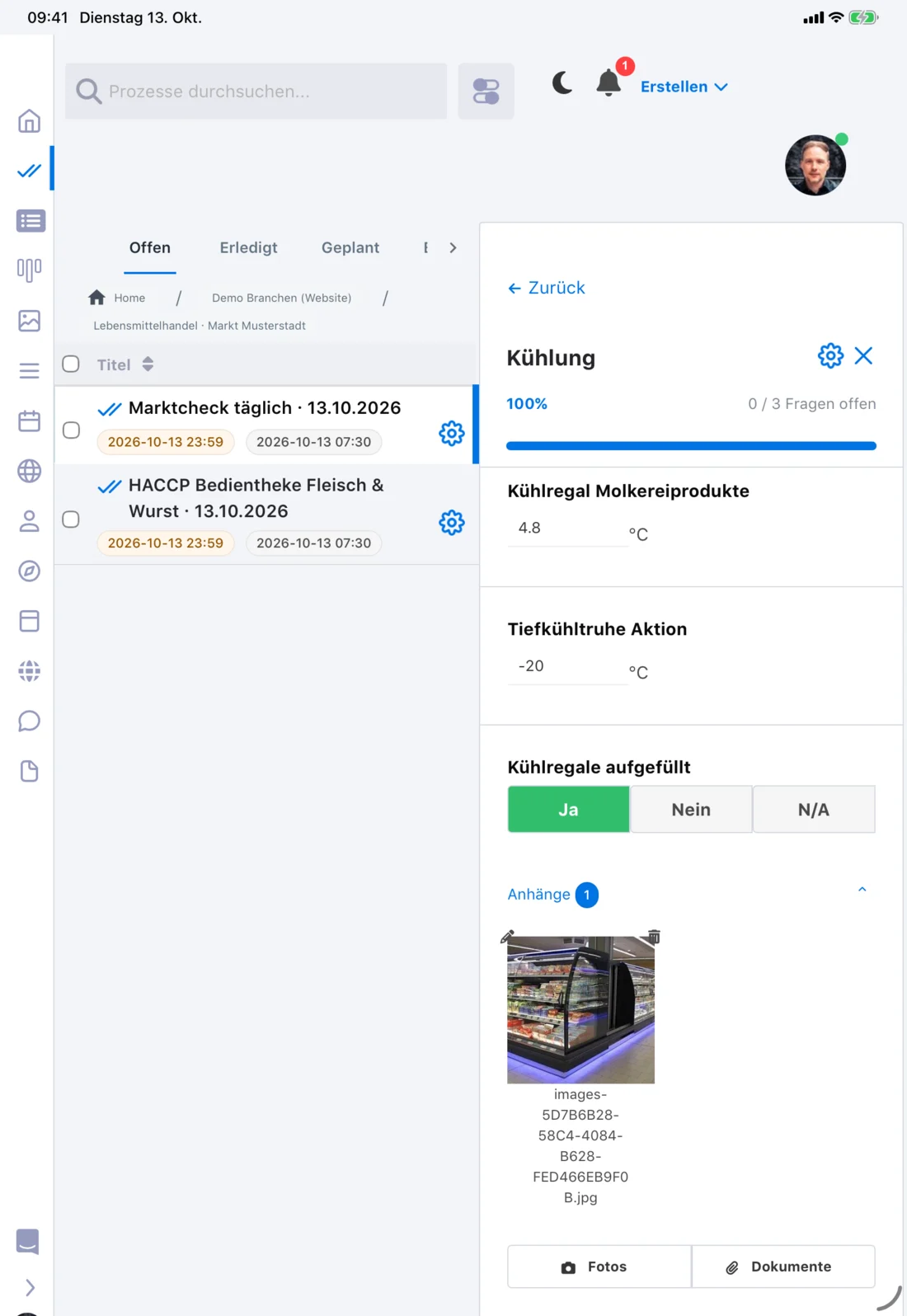 alphaprocess: Checkliste (Tablet)